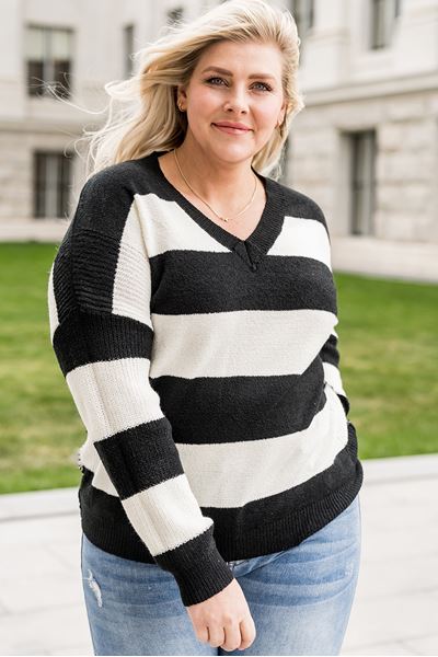 Picture of PLUS SIZE V NECK LOOSE SWEATER